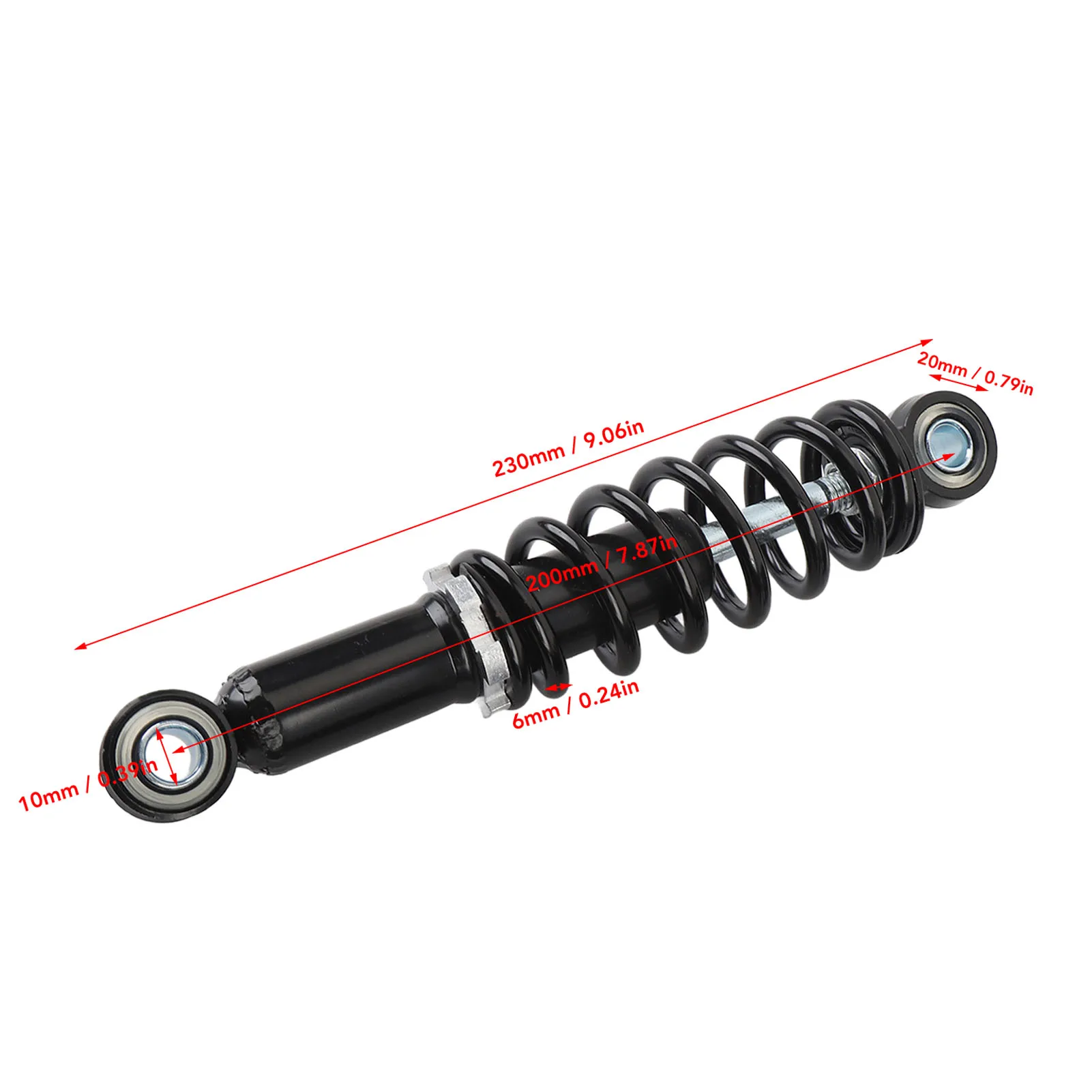 2 Pcs Motorbike Rear Shock Absorber 200mm Steel Alloy Rear Shock Damper High Performance Spring for Electric Bike Scooter ATV