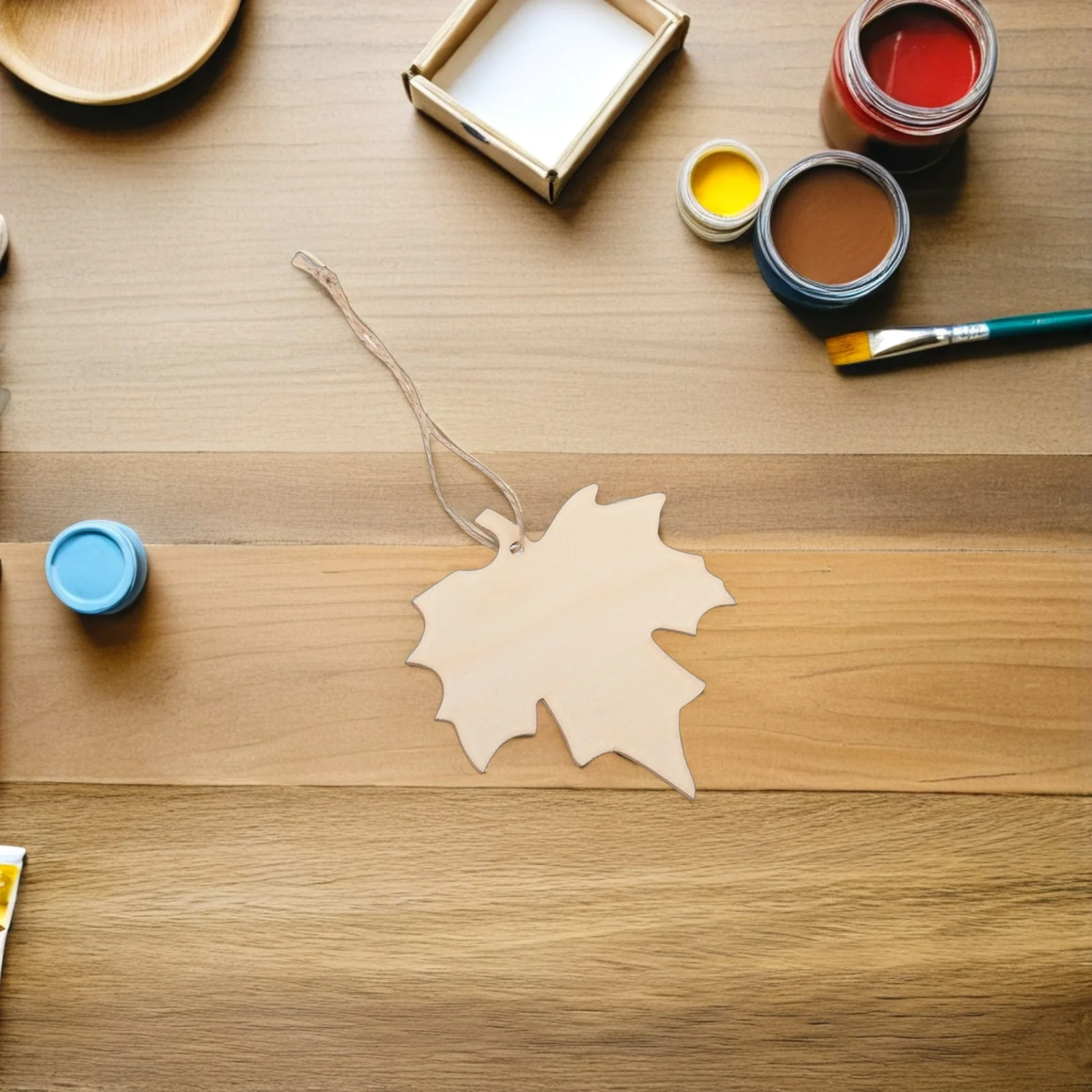 

100Pcs Wooden Maple Leaf Cutouts DIY Craft Wood Leaves for Fall Thanksgiving Hanging Decorations Unfinished Wooden Maple Leaf