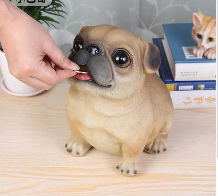 Cute Pet Piggy Bank, Resin Puppy Piggy Bank, Barbie Teddy, Pomeranian Corgi Sculpture Model, Children's Gift