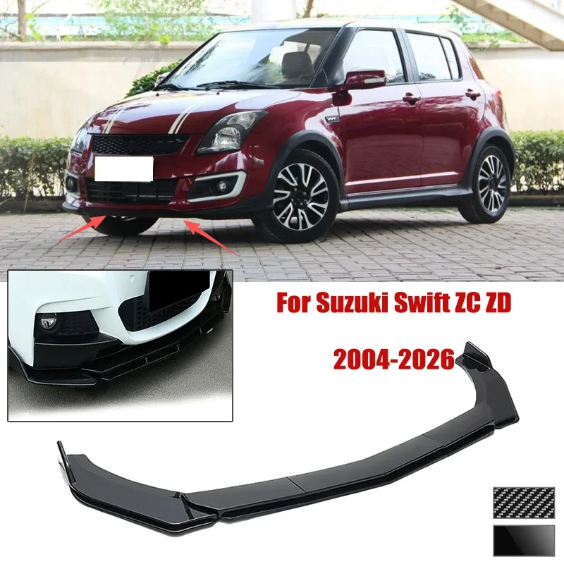 5pcs Front Bumper Shovel For Suzuki Swift ZC ZD 2004-2026 Spoiler Front Bumper Deflector Anti Scratch Protection Device