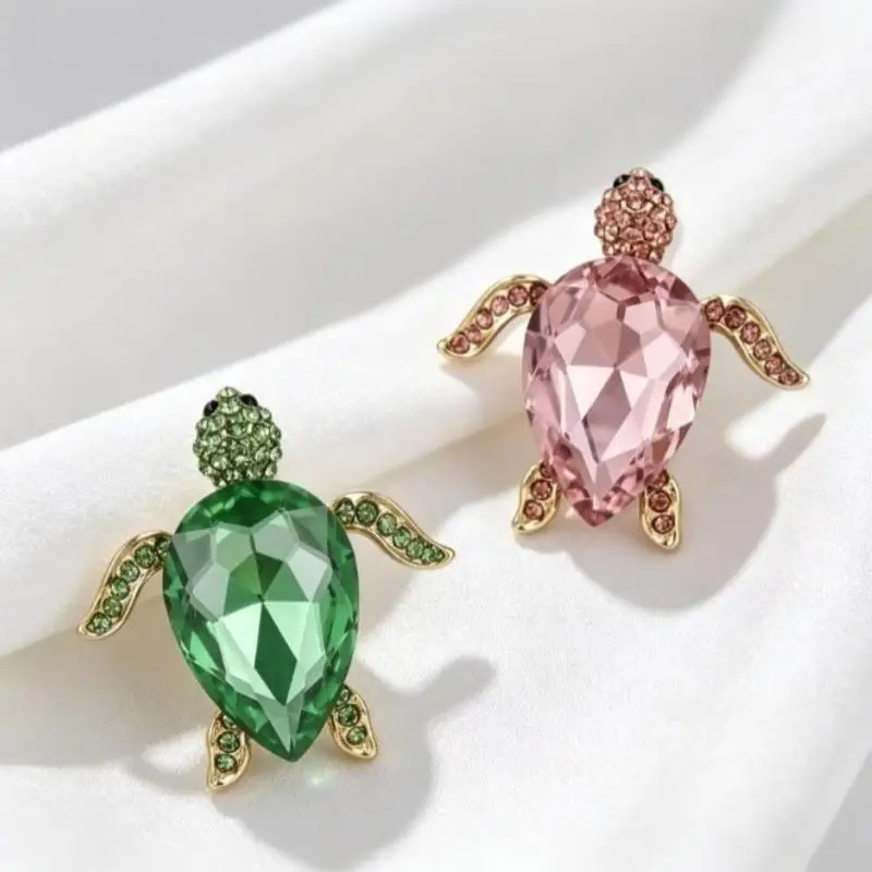 Fashion Luxury Rhinestone Animal Turtle Brooches Pin For Women Party Clothing Jewelry Accessries Gifts