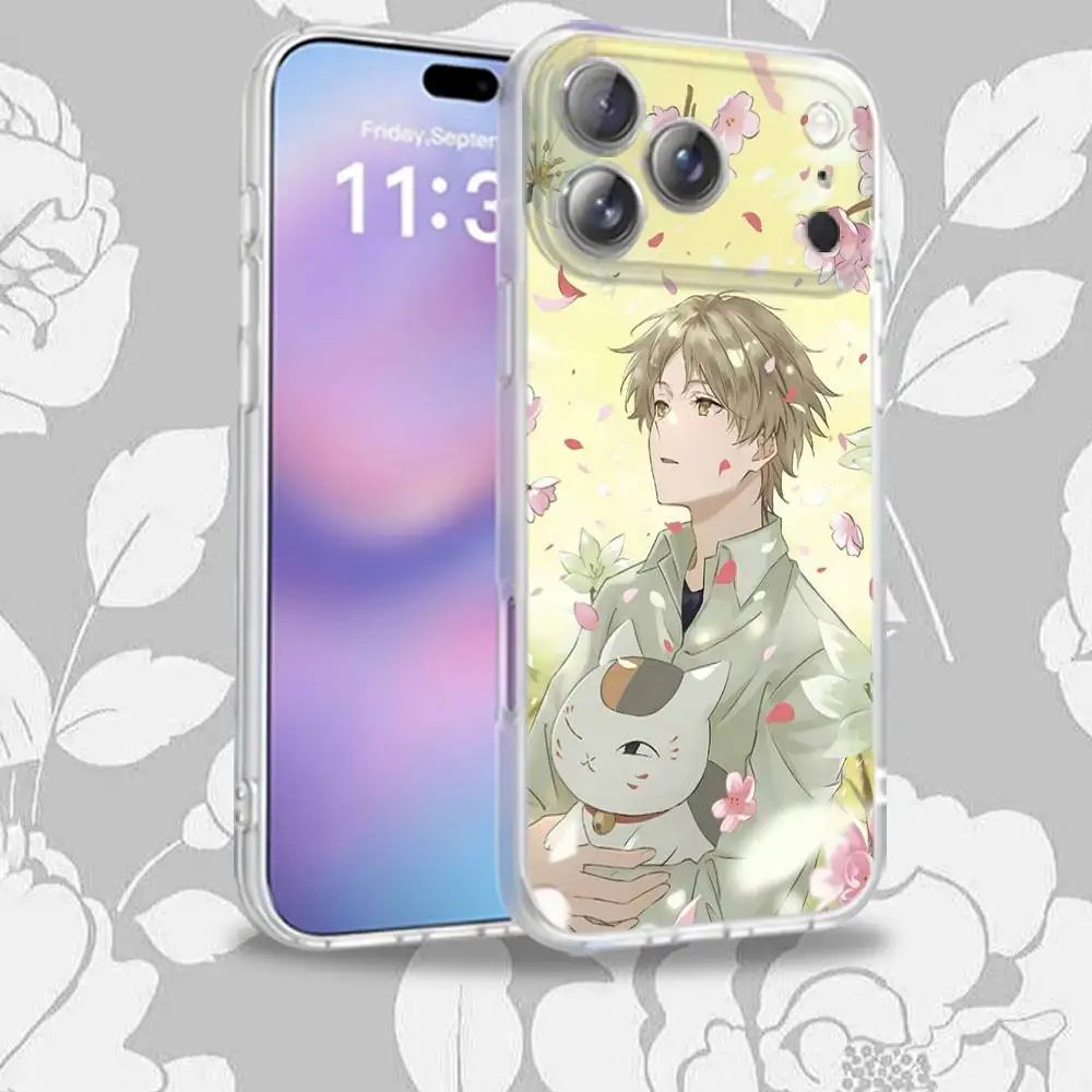 حافظة هاتف تاكاشي اللطيفة N-NatsumeS لهاتف آيفون 16,14,11,17,13,15,12,Air,Plus,Pro,Max,E,Mini Frosted for MagSafe Magnetic