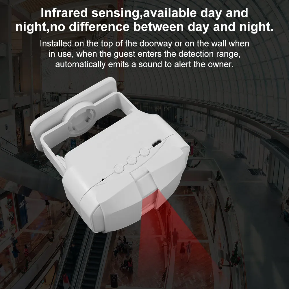 Infrared Induction Welcome Doorbell PIR Motion Detector Multi Language Wireless Door Bell Chime Anti-theft Wireless