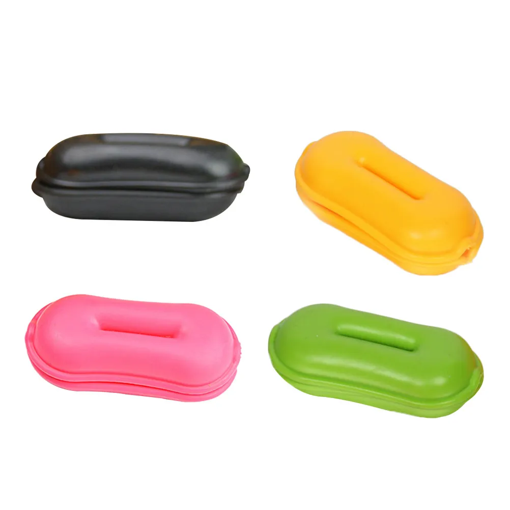 4Pcs Earphone Organizer Creative Peanut Shape Portable Cable Winder Protective Case for Earbuds Headphones USB Cord Storage