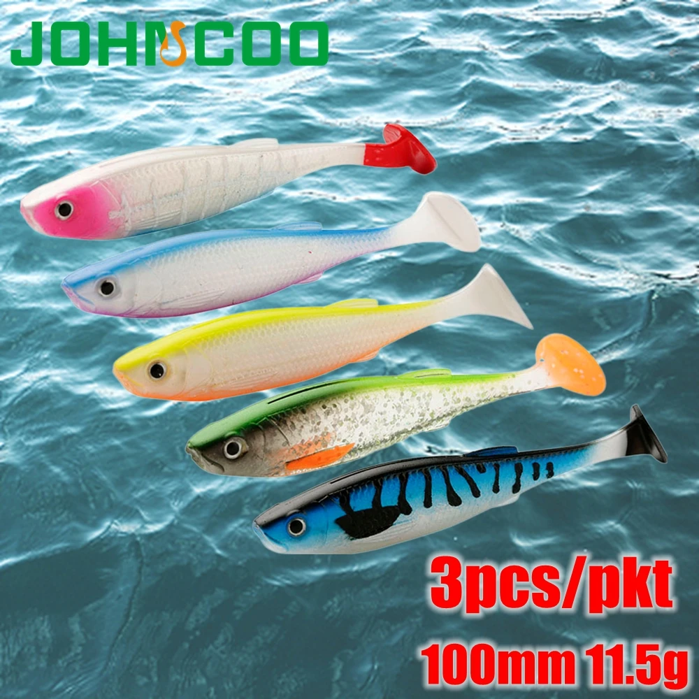 3 teile/paket Swimbait 100mm 11,5g Shad Hecht Köder Druck Silikon Künstliche Für Big Catch Meer Angeln Wobbler