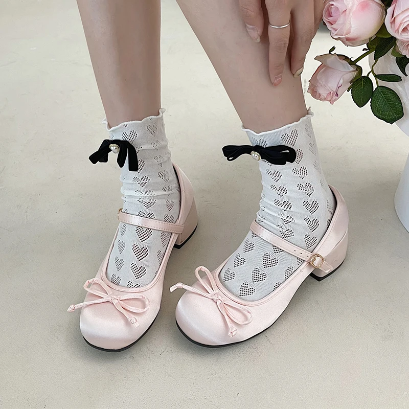 Women\'s Shoes Bow Mary Jane Shoes Fashion Ballet Dance Shoes Women Spring 2024 New Pumps Lolita Student Sandals Mujer Zapatos