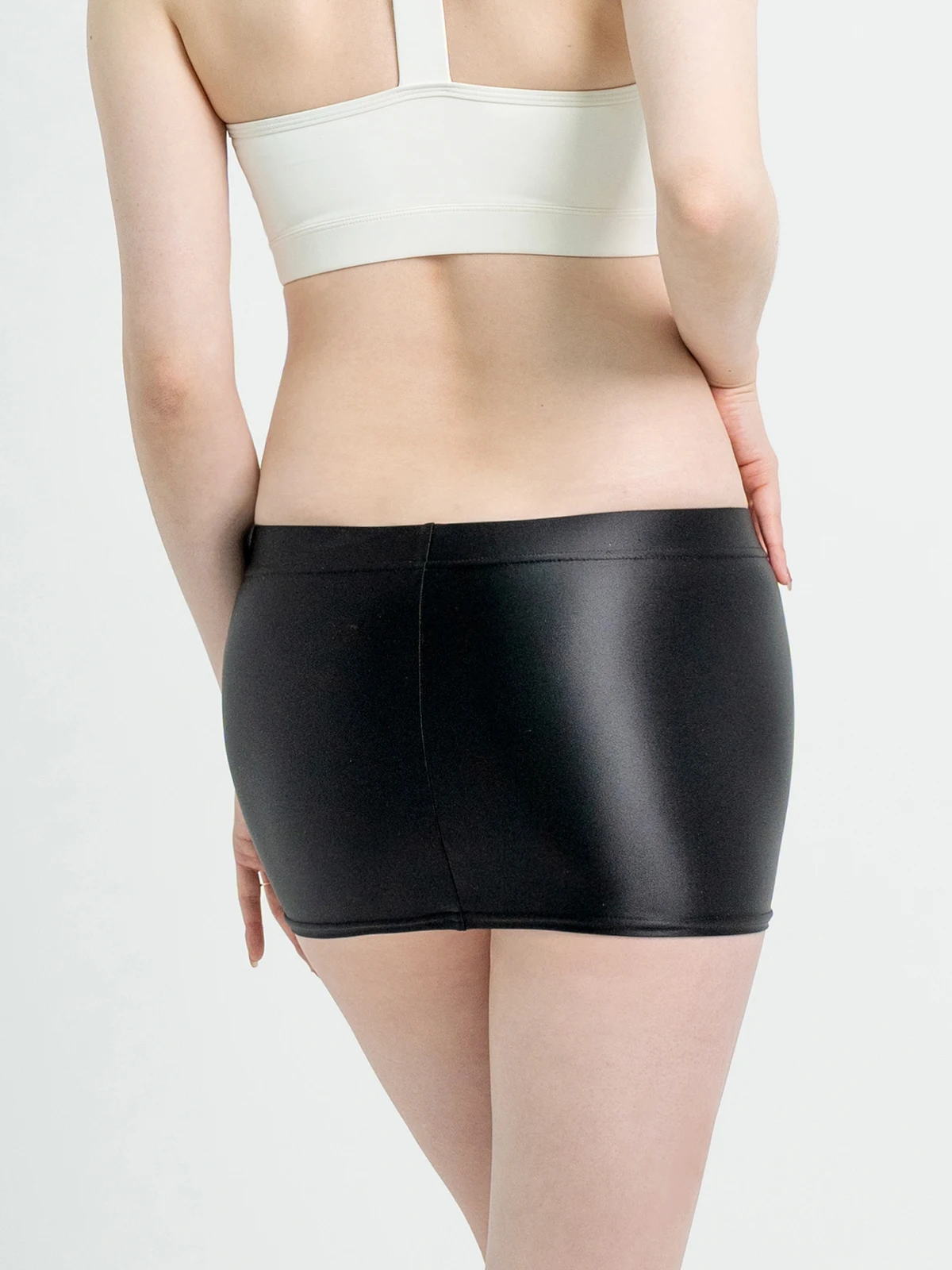 Satin Glossy Elastic Mini Skirt, Tight Miniskirt, Oil Shiny, Smooth One Step, Clubwear, Elastic Silk, Slim