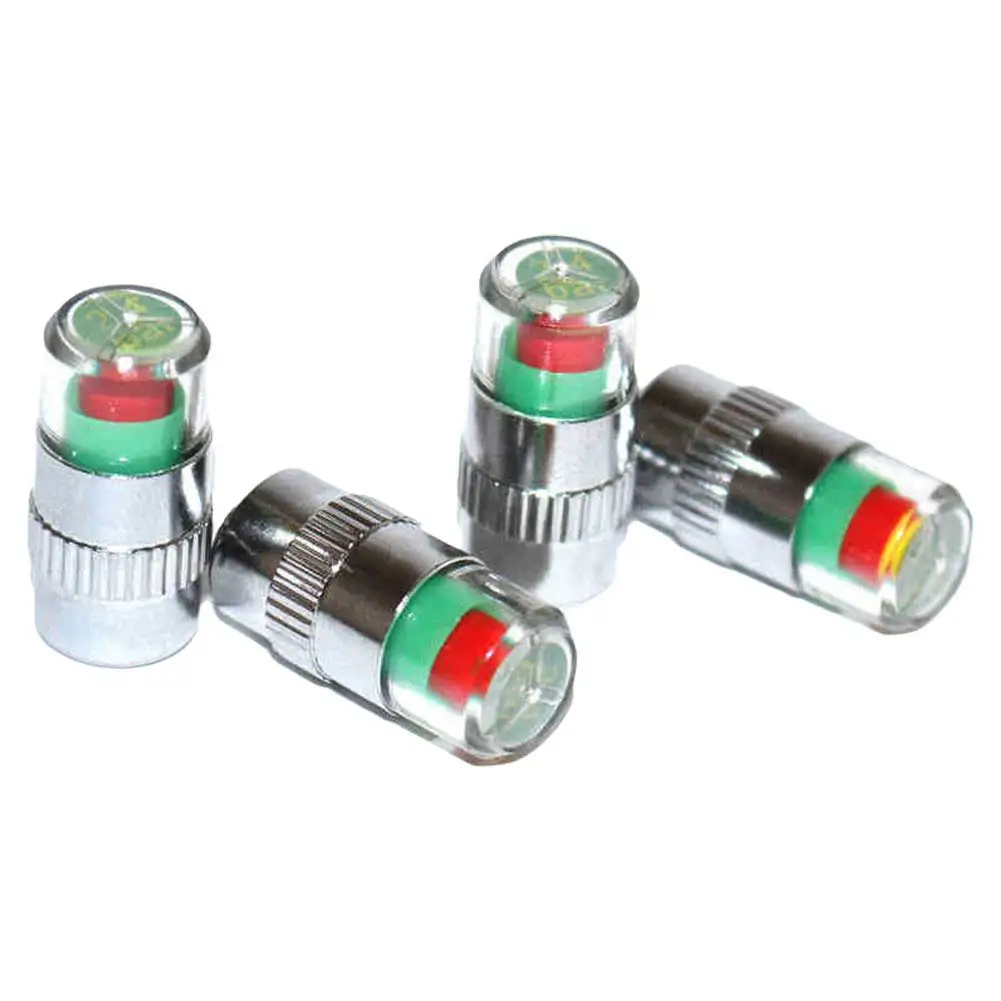 4pcs Car Tire Pressure Indicator Tire Pressure Gauge Indicator Alert Monitoring Valve Cap Sensor External Valve Detection