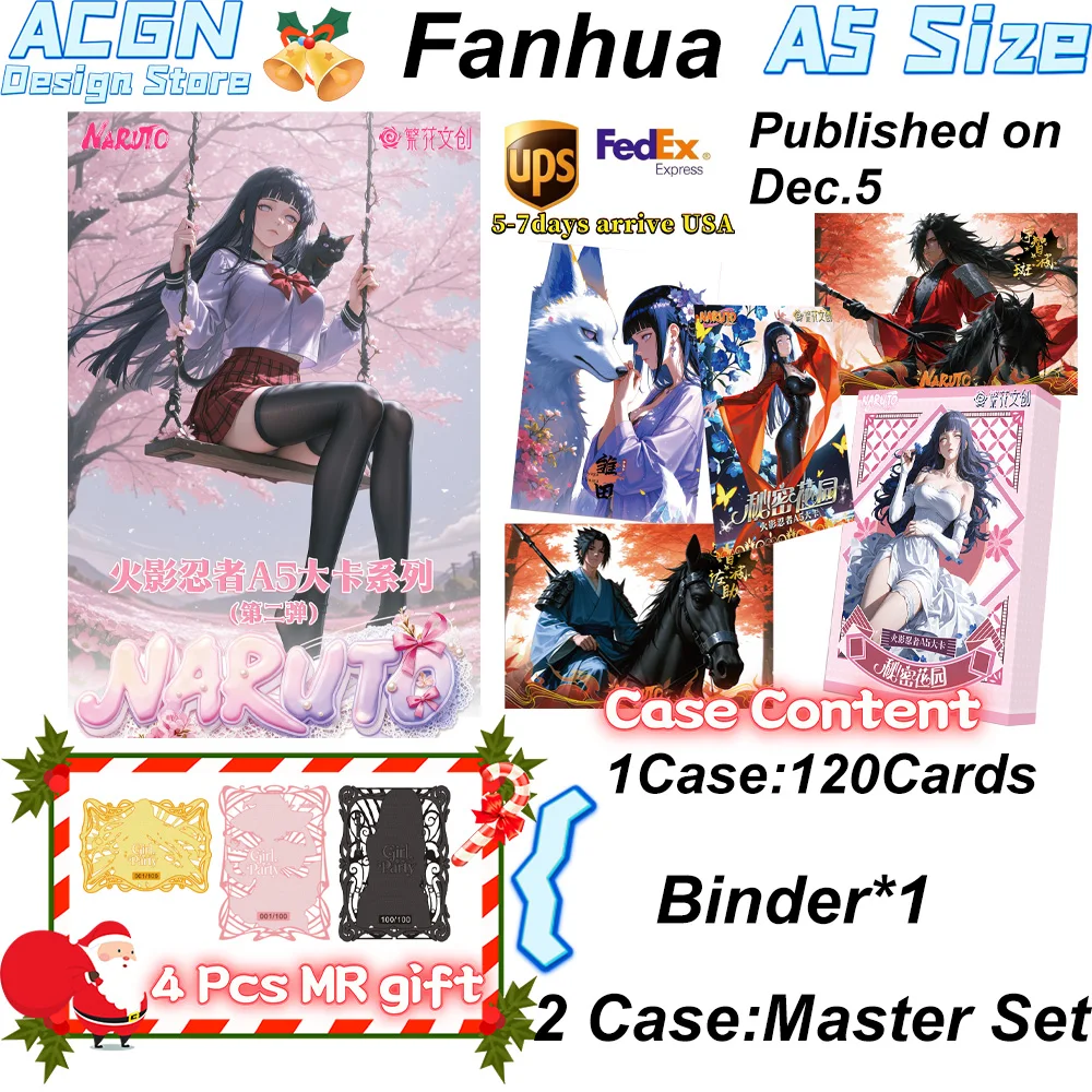 

2025 Цветочная культура и творчество Наруто II Аниме Богиня A5 Серия больших карт ACG CCG TCG Хобби Подарки