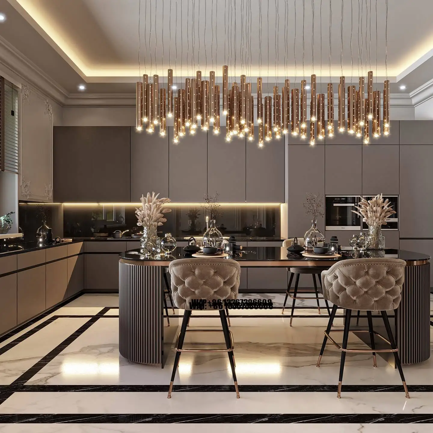 Smart Home and Kitchen Customized Modern Storage Furniture Kitchen Cabinet in Luxury Design