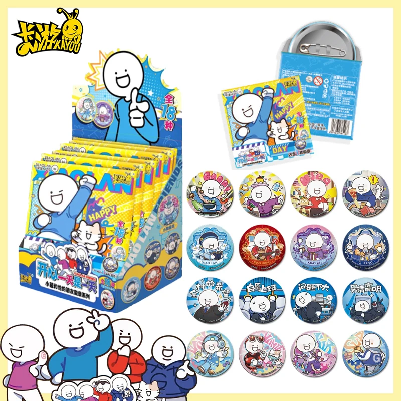 

Hot Authentic KAYOU Xiaolan and His Friends Metal Badge Set – Tinplate Pin Brooch Anime Collection Toys Gift for Children