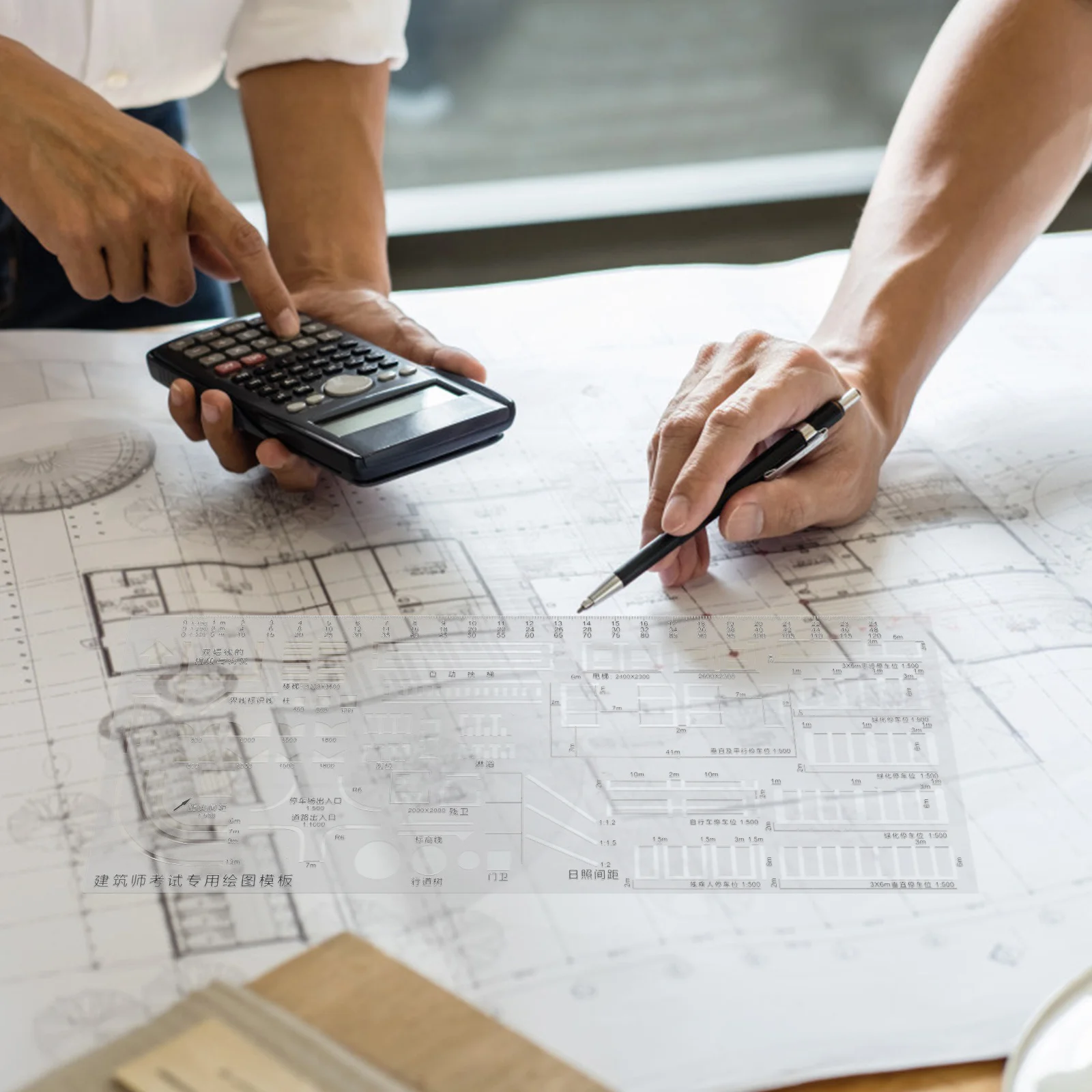 Geometric Drawing Template Plastic Circle Ruler Smooth Edges Drafting Tools for Architect Builders Contractors Exam Work