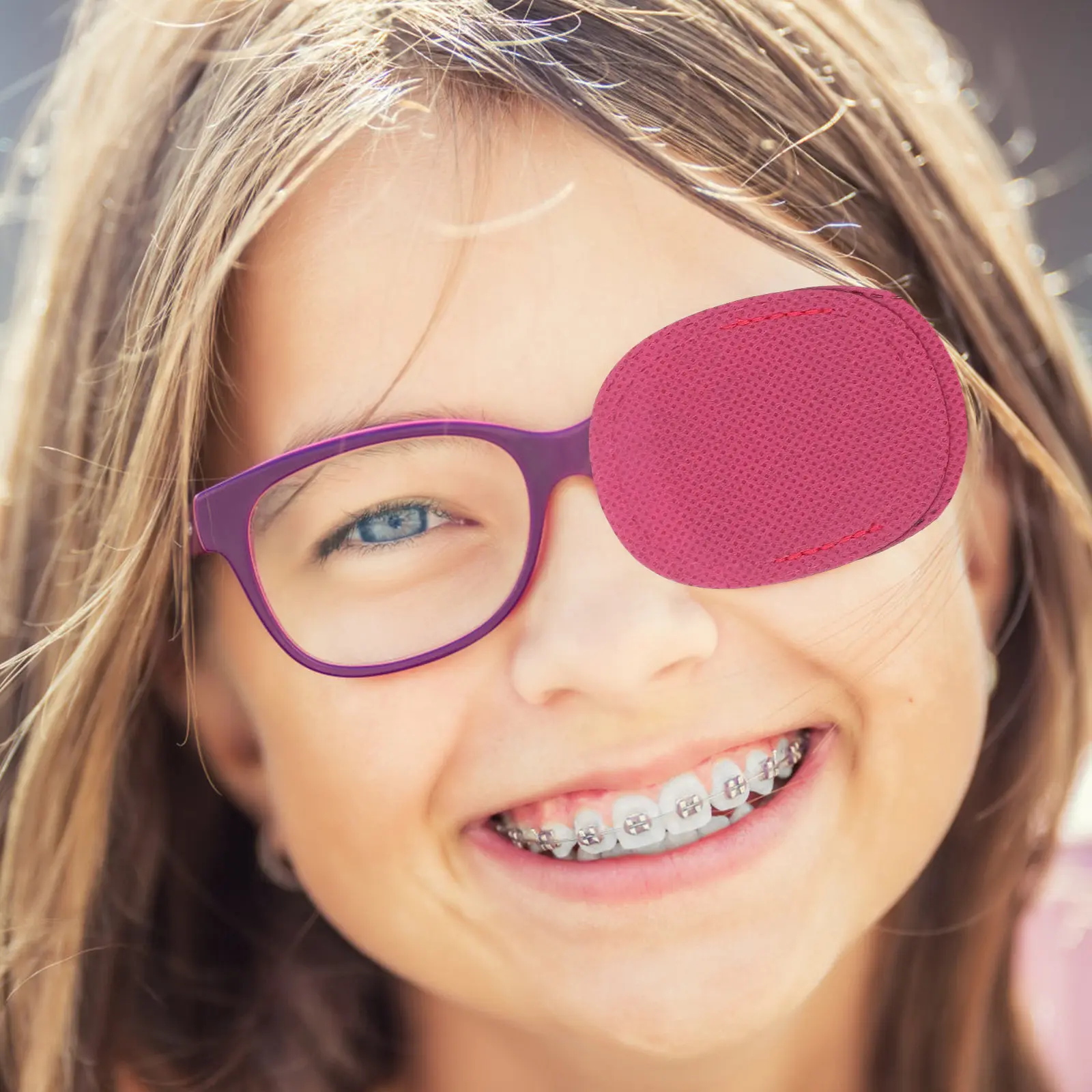 

3Pairs Amblyopia Eye Patches Kids Glass Covers Pink Breathable Comfortable Skin Friendly Glasses Eyeshades Lazy Eye