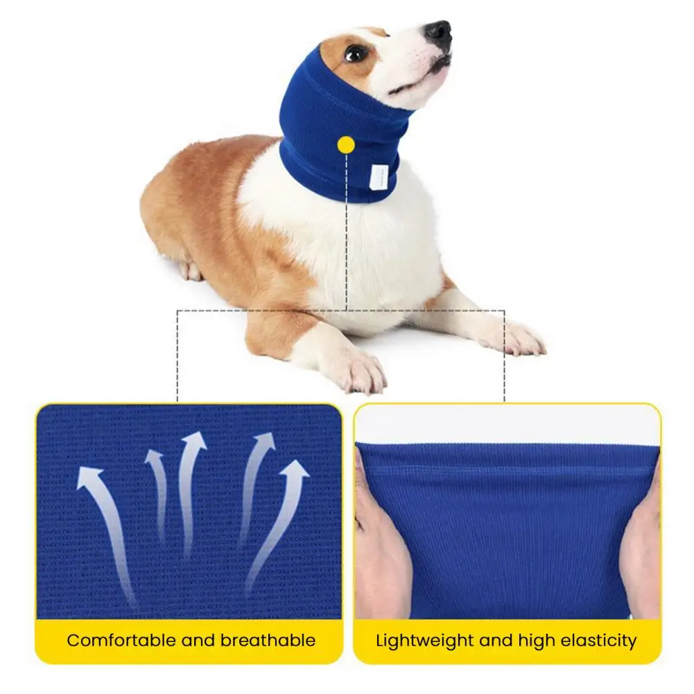 Pet Ear Protector Wrap Anxiety Relief Pet Wrap Dog Hoodie Ear Protector Pet Anxiety Relief Neck Wrap Noise for Grooming