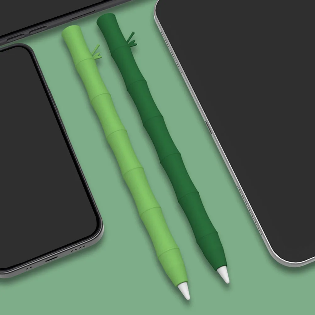 

Pen Case Silicone Stylus Sleeve Anti-Slip Shockproof Protection Gift for Family Lovers Cute Design Textured Pencil