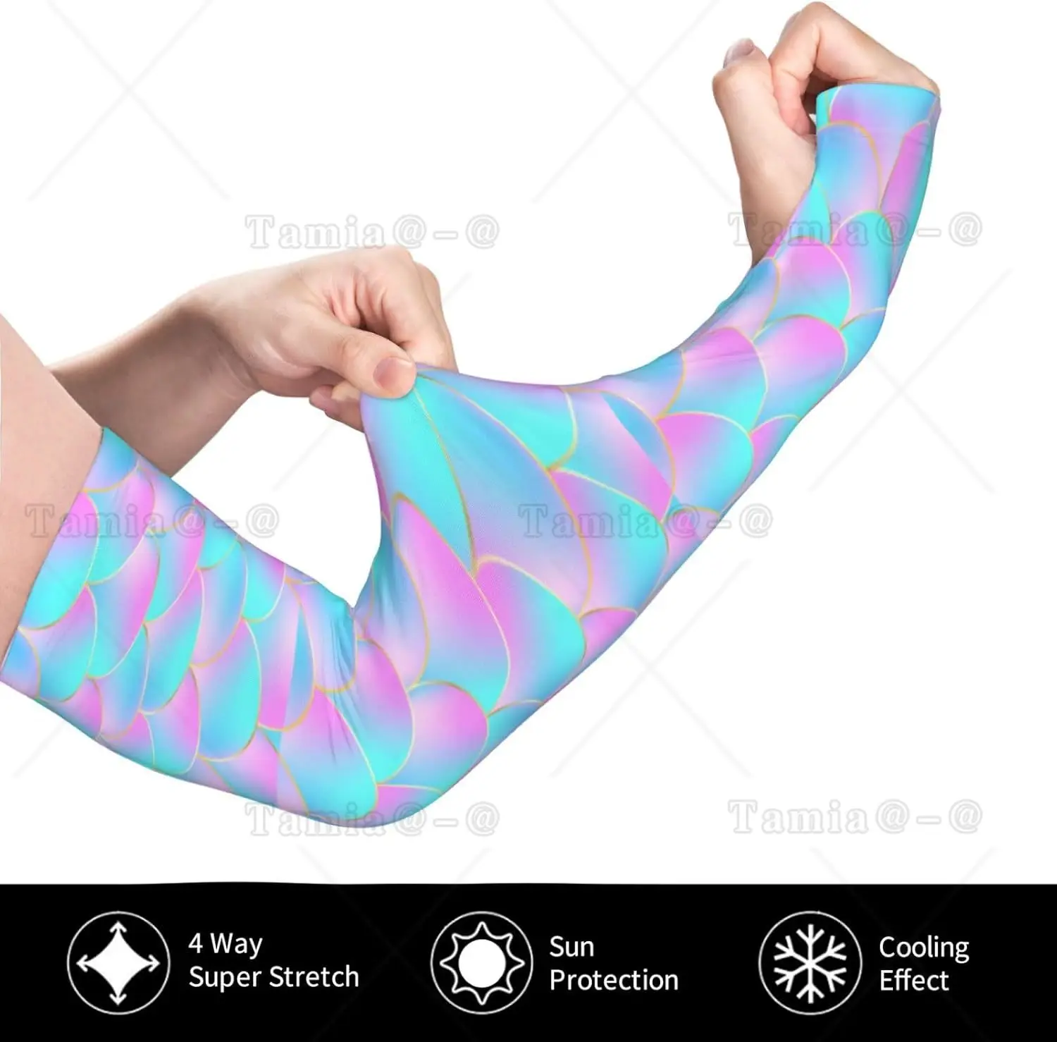 Purple Dragon Scales Print Arm Sleeves Cooling UV Sun Protection Sports Compression for Men Women Golf Basketball Arm Sleeves