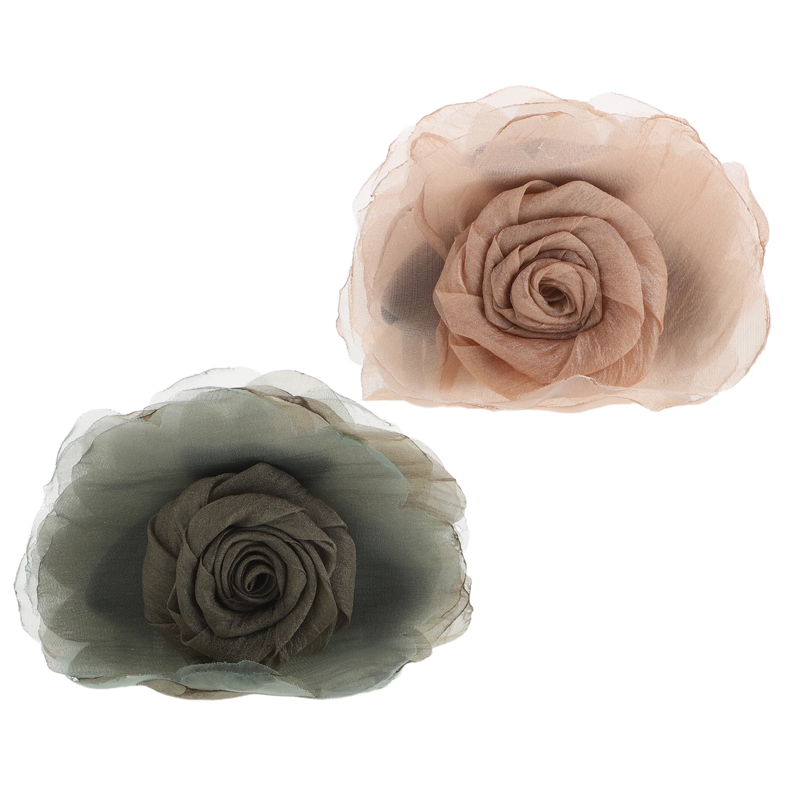 

2Pcs Rose Petals Claw Clips Fashionable Hair Accessories for Women Strong Hold Durable Material Green Brown Color Suitable