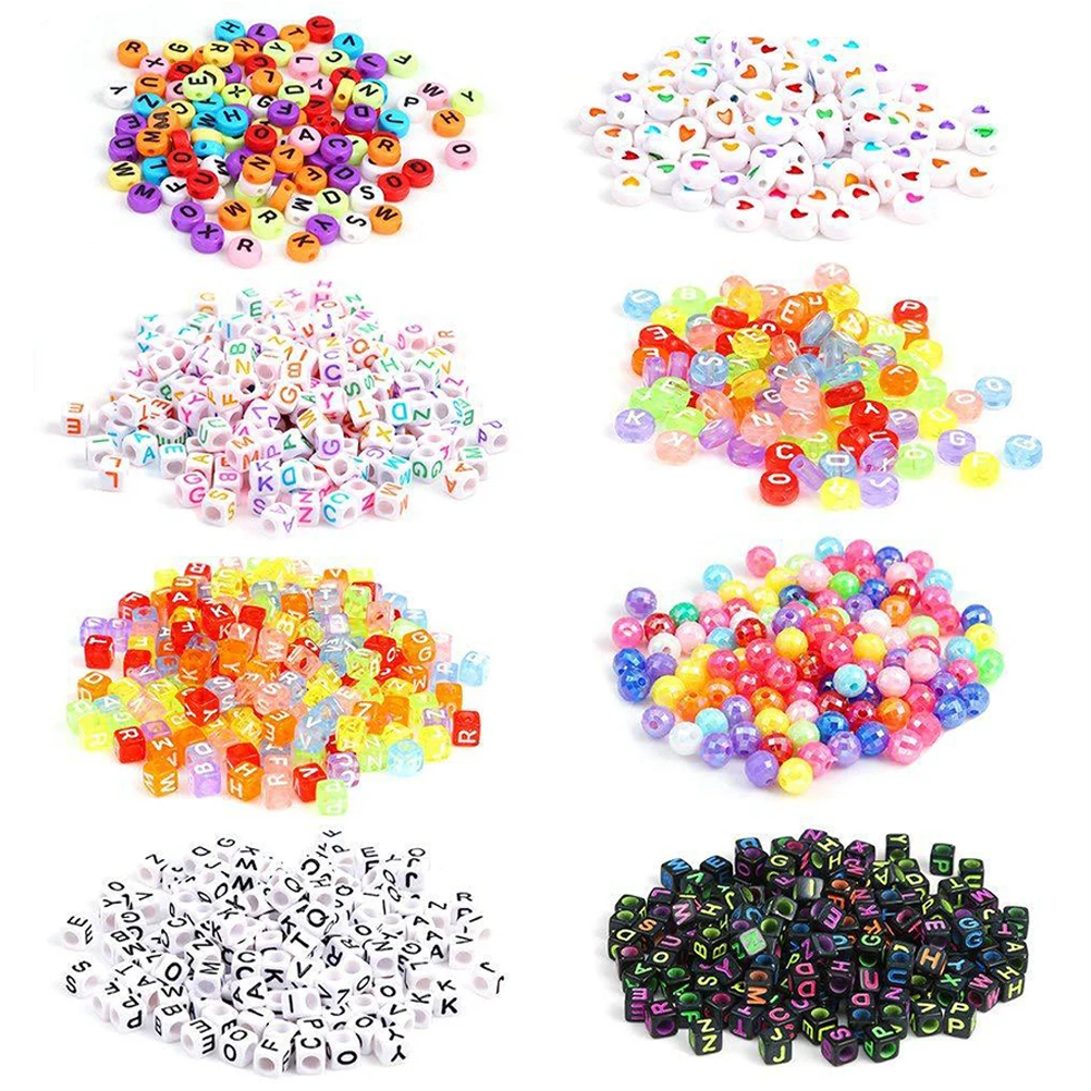 1300pcs Alphabet Beads Colorful Acrylic Craft Beads For Kids Diy Jewelry Making Set Beading Kit Children Toddler Learning