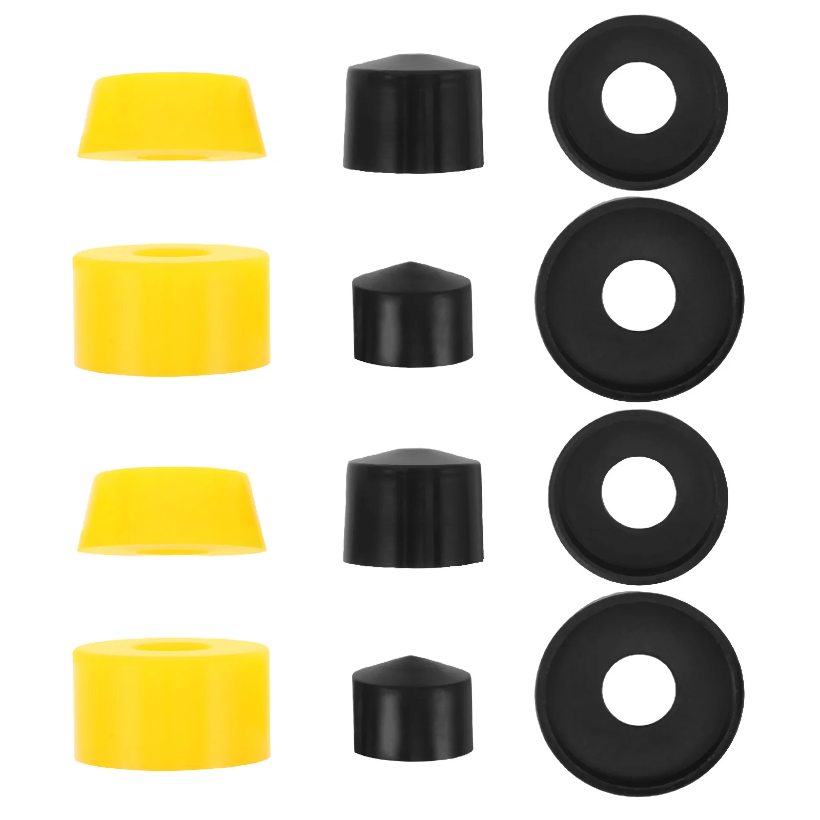 

Набор высококачественных бушингов для скейтборда из полиуретана с амортизирующими прокладками и подшипниками для траков, обеспечивающими амортизацию