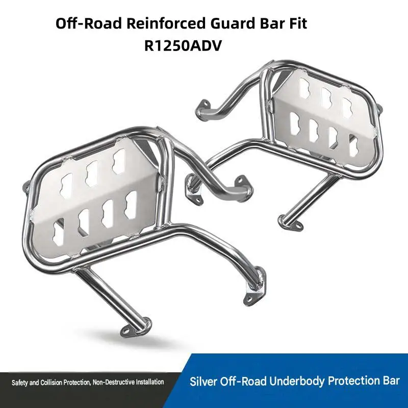 For R1250GS R1250GS ADV Motorbike Black Full Wrap Lower Bumper Off-Road Reinforced Steel Anti-Scratch Engine Guard Set