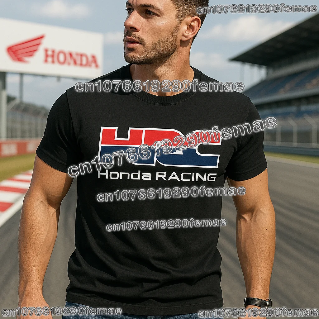 

Unisex Honda HRC Motorcycle Graphic T-shirt for Men Cotton Sublime Hippie Inspired Hip Hop Fashion Casual Street Top