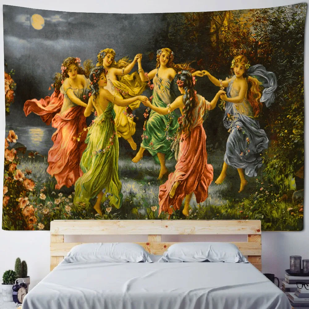 

European style character landscape tapestry retro home wall decoration bedroom living room art decoration wall hanging cloth