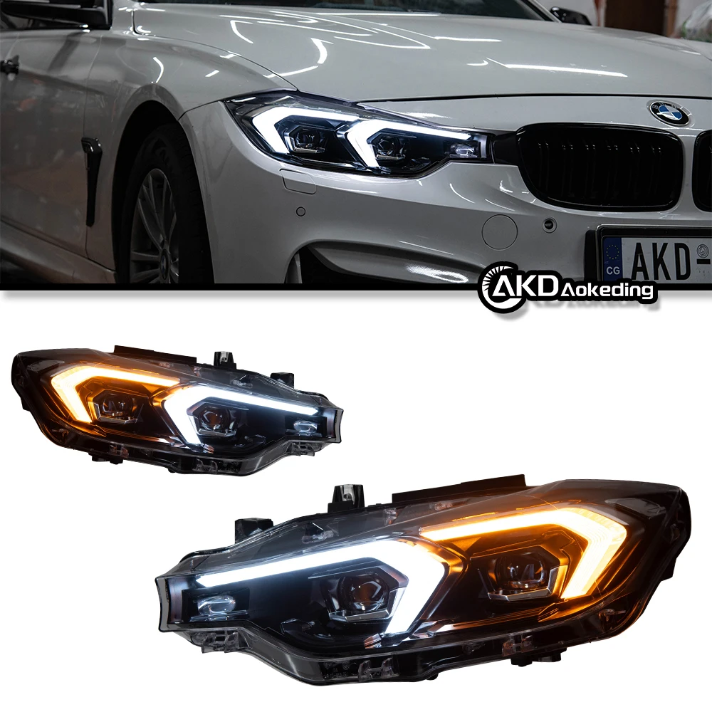 Auto Parts For BMW 3 Series F30 Headlights 2013-2019 latest Styling LED DRL Signal Lamp Dual Projector Car Accesorios Modified