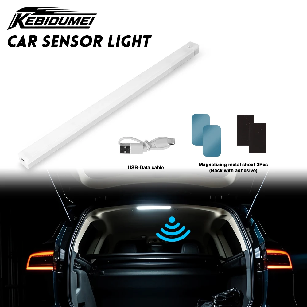KEBIDUMEI 10/20/30/50CM Car LED Sensor Light Automatic Induction Light Rechargeable Smart Lights Magnetic Lamps Car Accessories