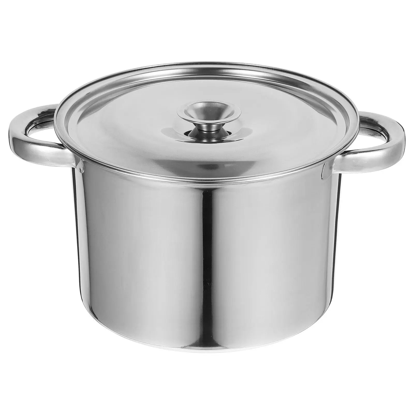 Stainless Steel Soup Pot Extra Thick Bottom Even Heat Distribution Large Capacity Multipurpose Cooking Pot for Boiling Soup