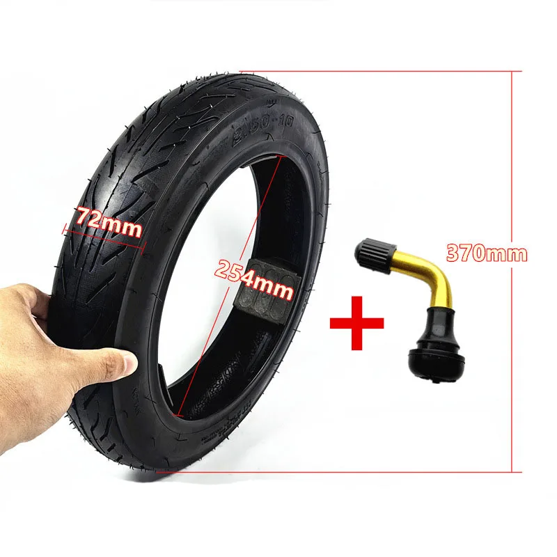 14-inch Electric Scooter Tire (Model: 14×2.50, ETRTO 64–254), Tubeless Design; Reinforced 2.50–10 Outer Tire with Integrated V