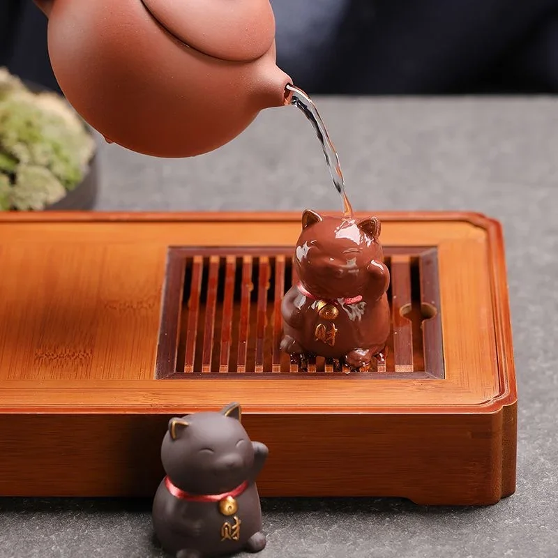 

Фиолетовый песок Lucky Cat Tea, любимые украшения, позолоченный бутик, аксессуары для чайного столика, украшения для котенка, можно сохранить