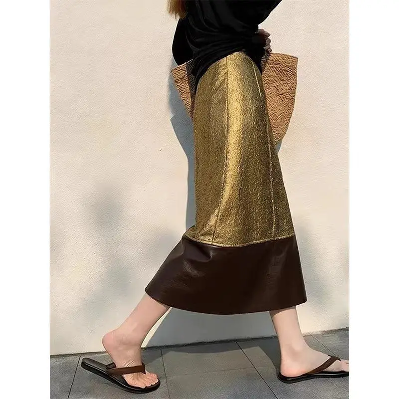 

2026 Autumn and Winter New Thickened Warm Non-collision Skirt Good-looking Splicing Skirt Women