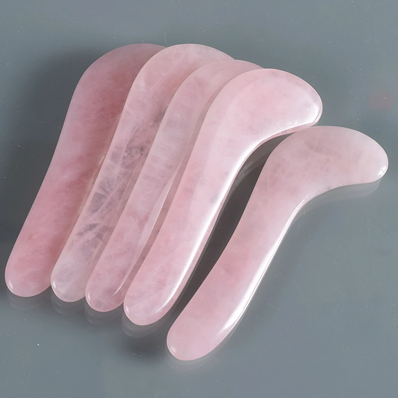 Rose Quartz Dolphin Shape Face Gua Sha Tool Skin Health Care Body Natural Crystal Mineral Stone Heart Love Massager  Beauty