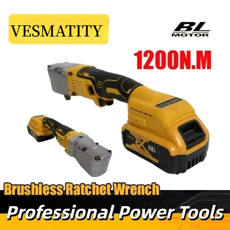 Ratchet Wrench 1200NM Electric Cordless Driver 1/2'' Removal Screw Nut Car Repair  Electric Tools For Dewalt Battery