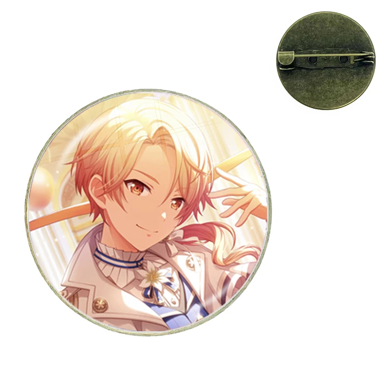 Project SEKAI Anime Wonderlands×Showtime Tenma Tsukasa 25mm Retro Glass Dome Cabochon Badge Brooch Pins Fans Gift