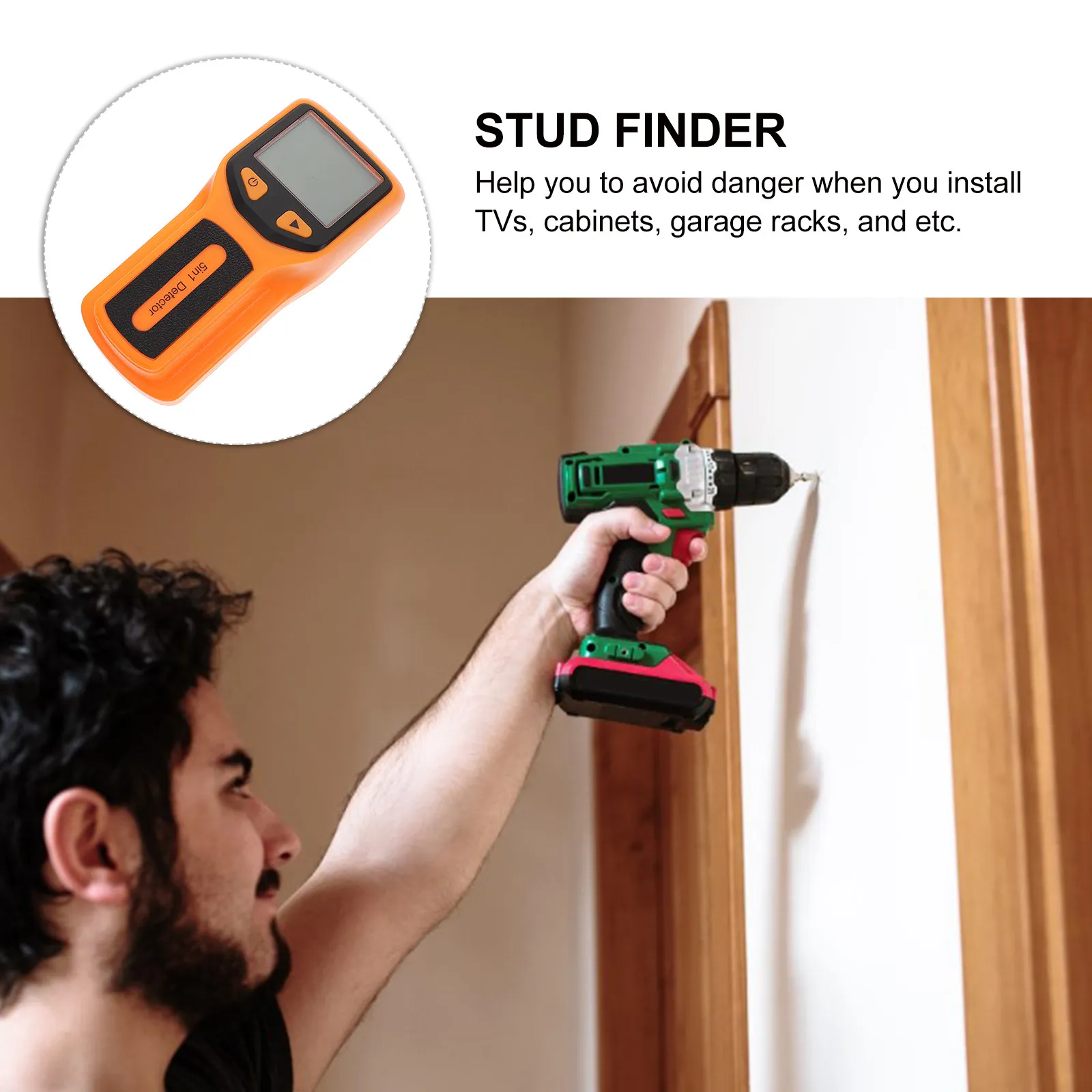 Wall Stud Digital Stud Finder Metal Scanner Electronic Sensor LCD Display Scan Wood Metal Ac Wire Hidden Wall Floors