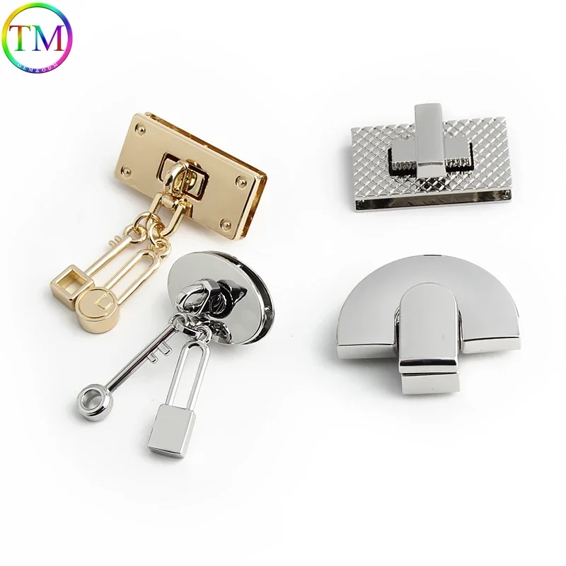 Metal Clasp Twist Locks Rectangle Flip Locks For Handbags Shoulder Bags Purse Woman Diy Leather Bag Craft Hardware Accessories