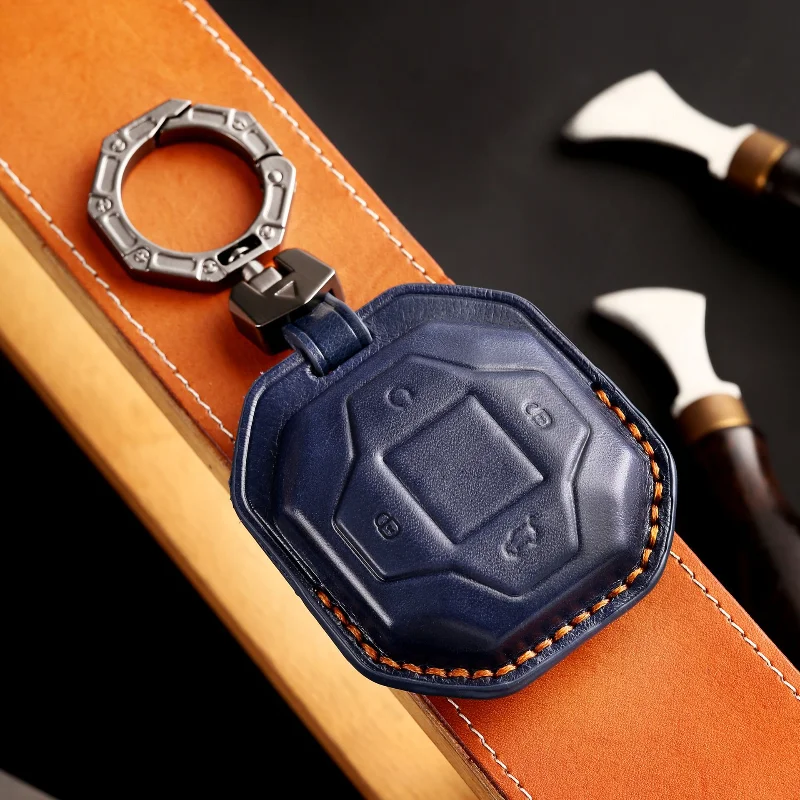 

Кожаный чехол для автомобильного ключа Chery Jetour Traveler, 3D-защита, умный чехол для смарт-ключа, брелок-кольцо, автоаксессуары