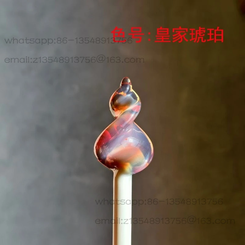 Varilla de Vidrio EX51 Royal Amber que Cambia de Color al Calentar, Material Duro de Borosilicato Esmaltado de Alta Calidad