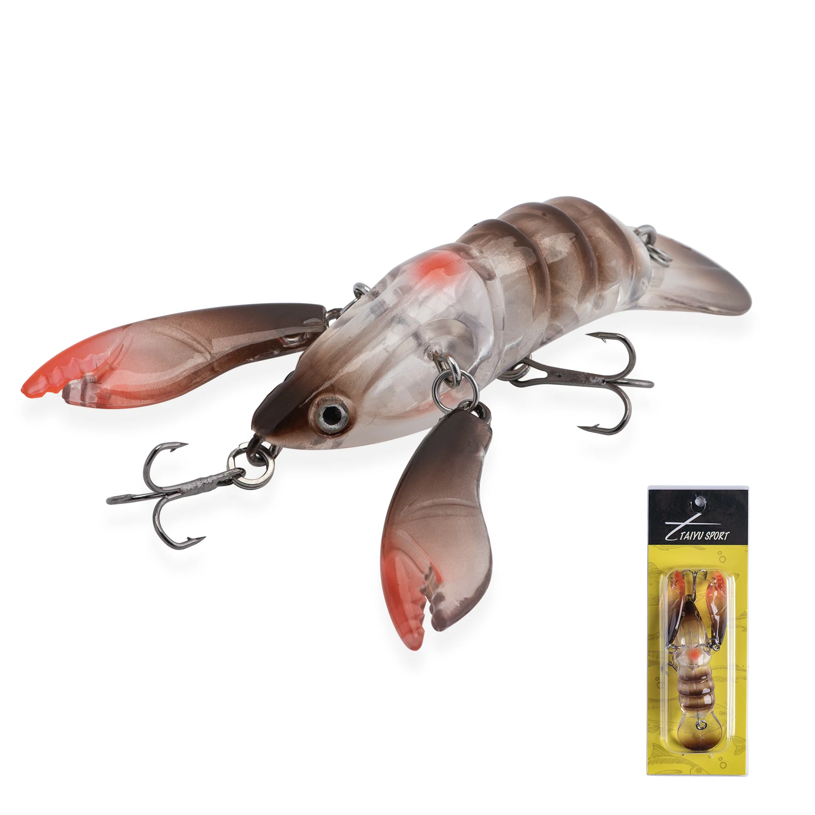 Goture Crayfish Hard Lure 7cm 8.5g Rattle Ball Crawfish Crankbait Movable Claw Artificial Bait for Bass Pike Predator Fishing