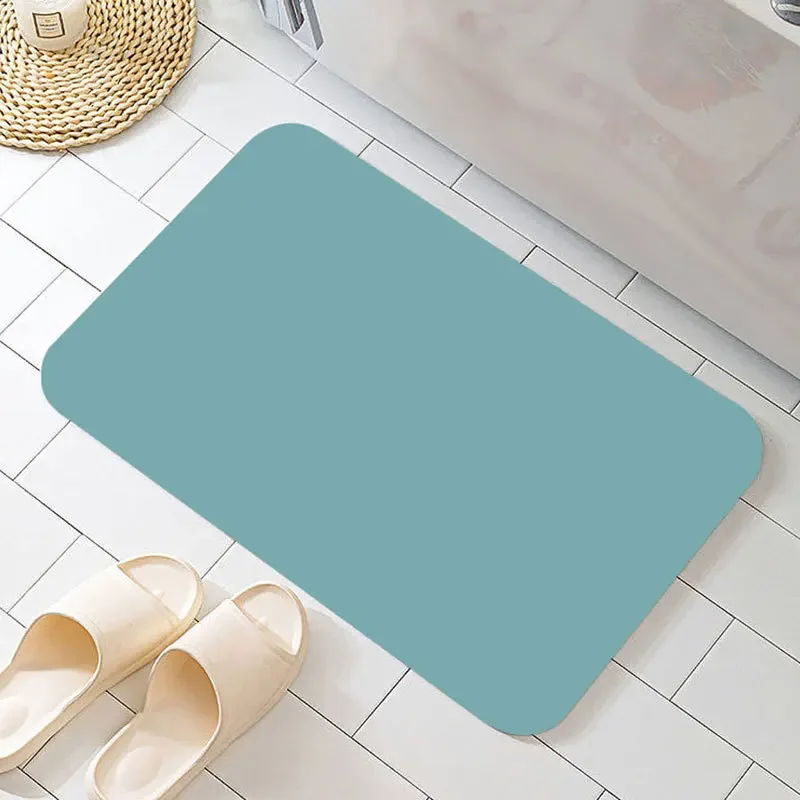 Vibrant Solid Hue Diatomite Bath Mat Super Absorbent Quick-Dry Non-slip for Bathroom Floor & Kitchen Sink