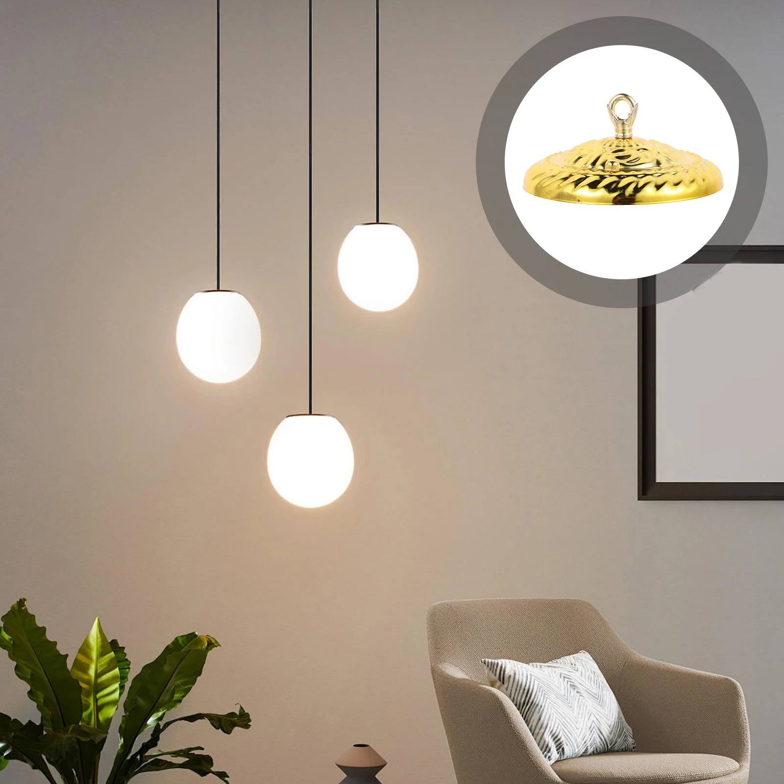 

Heavy Duty Hanging Lamp Canopy Embossed Ceiling Plate Straight Edge Light Fittings Iron Hardware Pendant Light Parts Fits Living