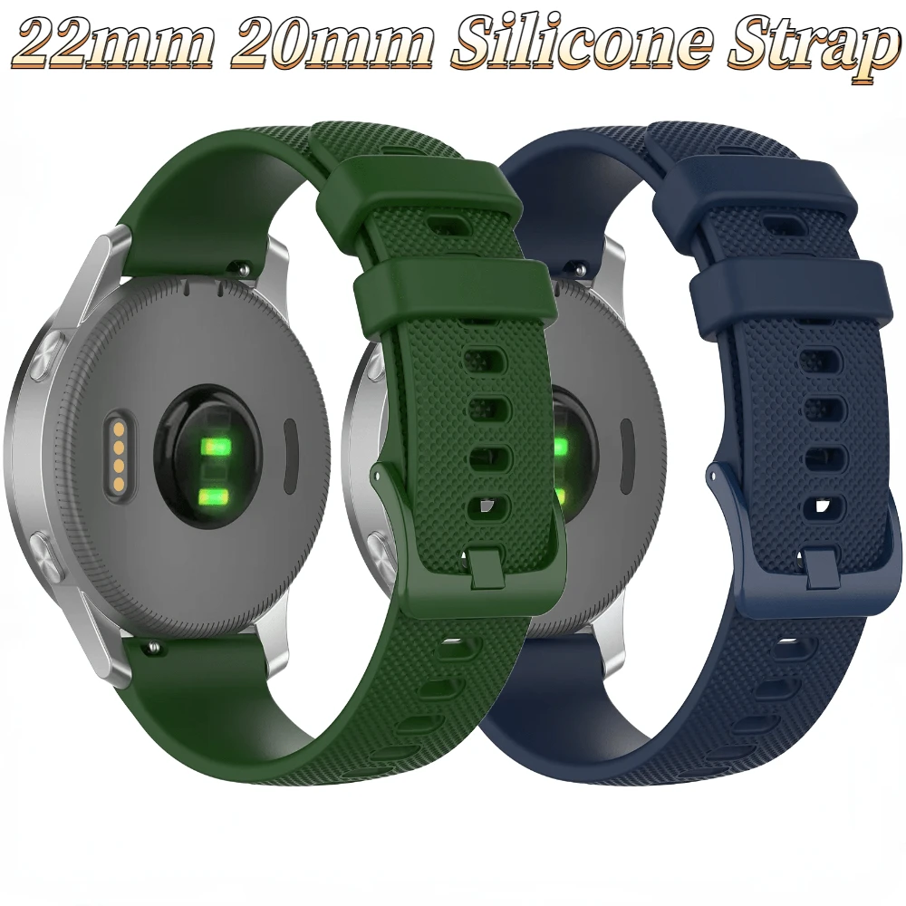 22mm/20mm Soft Silicone Band For Amazfit GTR/Stratos/Bip Sport Wristband For Samsung Watch 6/5/4/3/Huawei Watch 4/3/GT5-4 Correa
