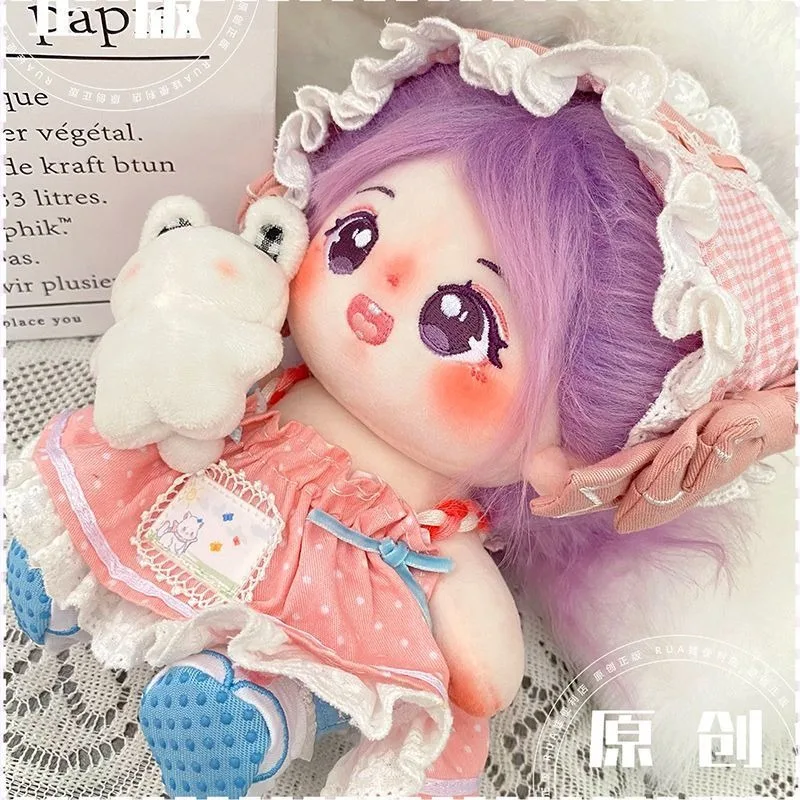 Cotton Doll Aquarius Bottle 20cm Purple Fried Hair Normal Body Doll DIY Gift