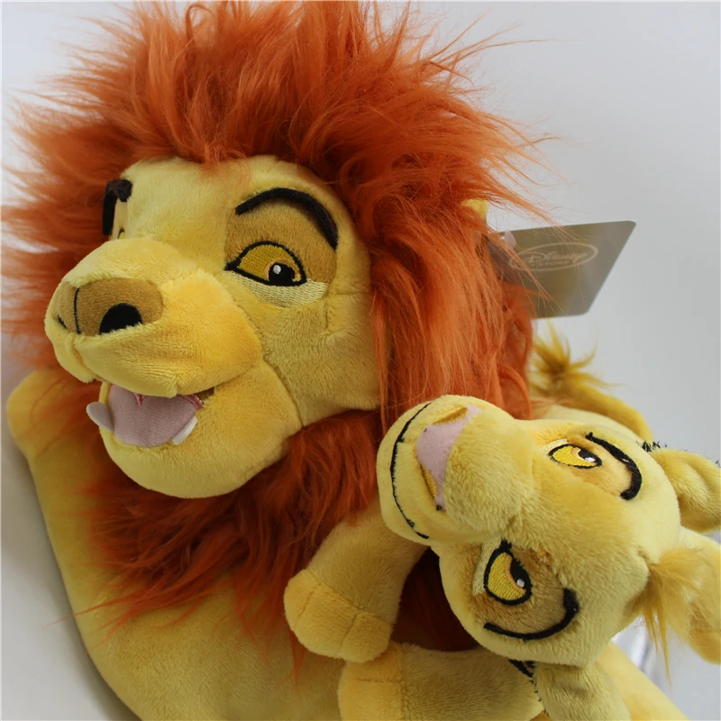 Disney The Lion King Adult DAD Mufasa and Son Simba LION lying Plush Toy Stuffed Animals 45cm Kids Toys Children Christmas Gifts