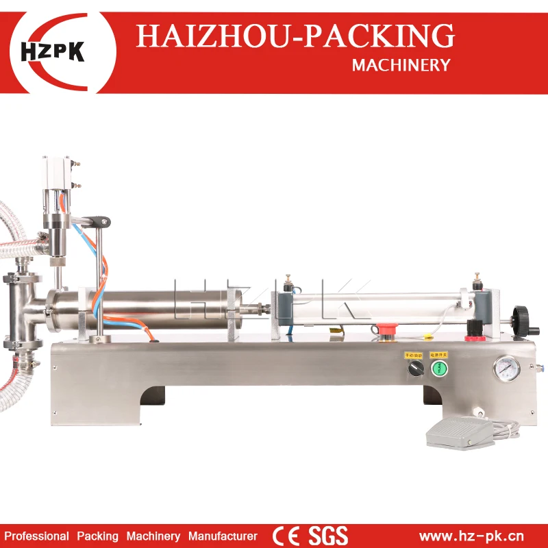 HZPK High Efficiency Semi Auto Liquid Filling Machine Horizontal Design Accurate Filling for Liquids Juices and Milk G1WYD300