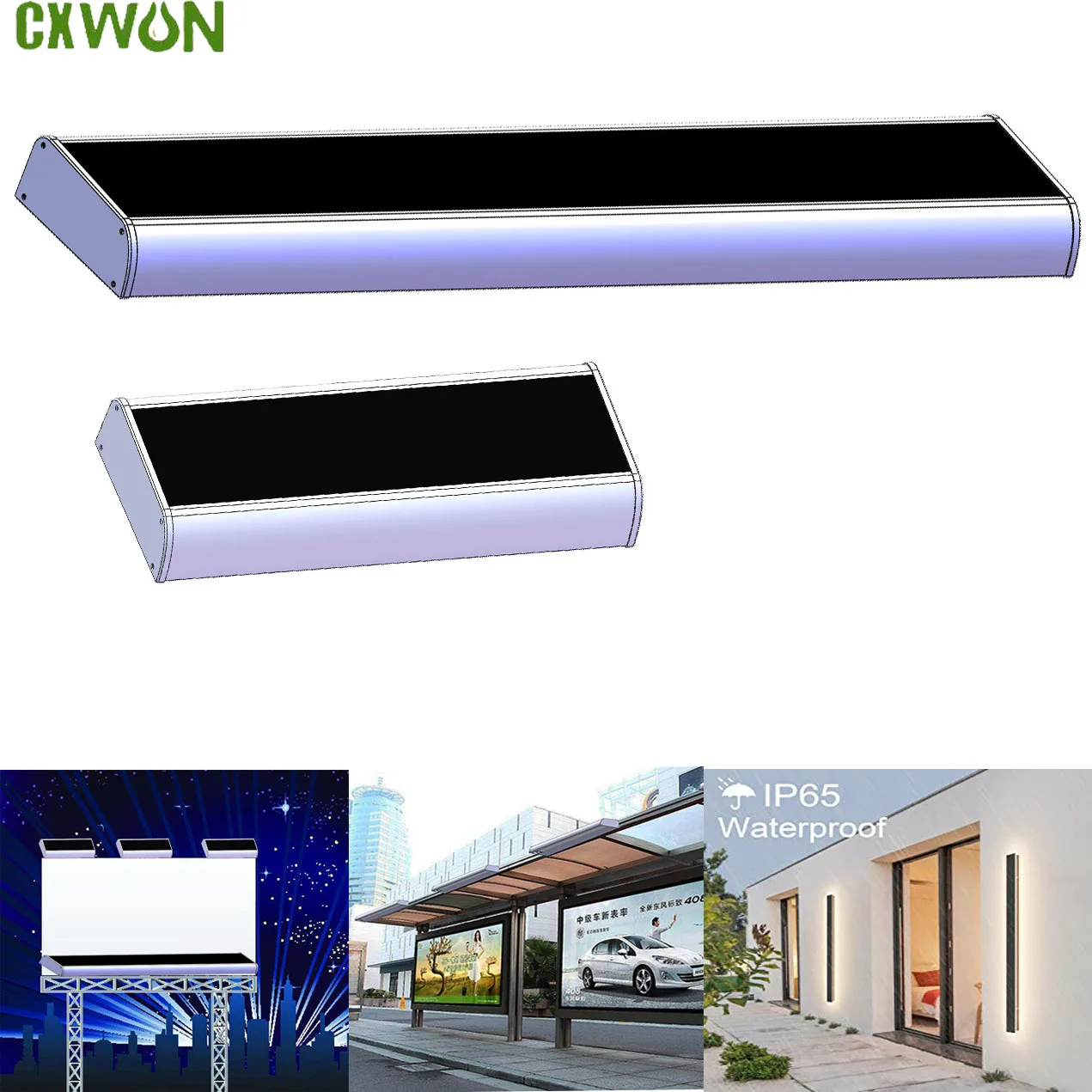 

Solar Billboard Lights with Sensor Outdoor Automatic 4 Modes Lighting Solar LED Lamp Until Morning Outside for Street Wall Light