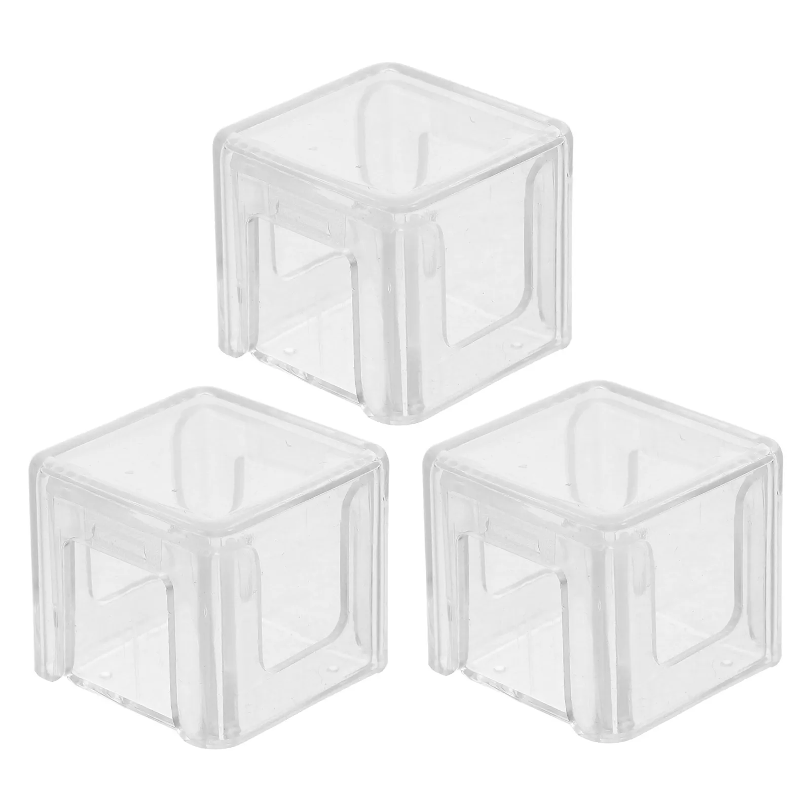 

3pcs Pool Cue Chalk Box Acrylic Transparent Cube Design Sealed Longevity Billiard Accessories Home Bar Tournament Use