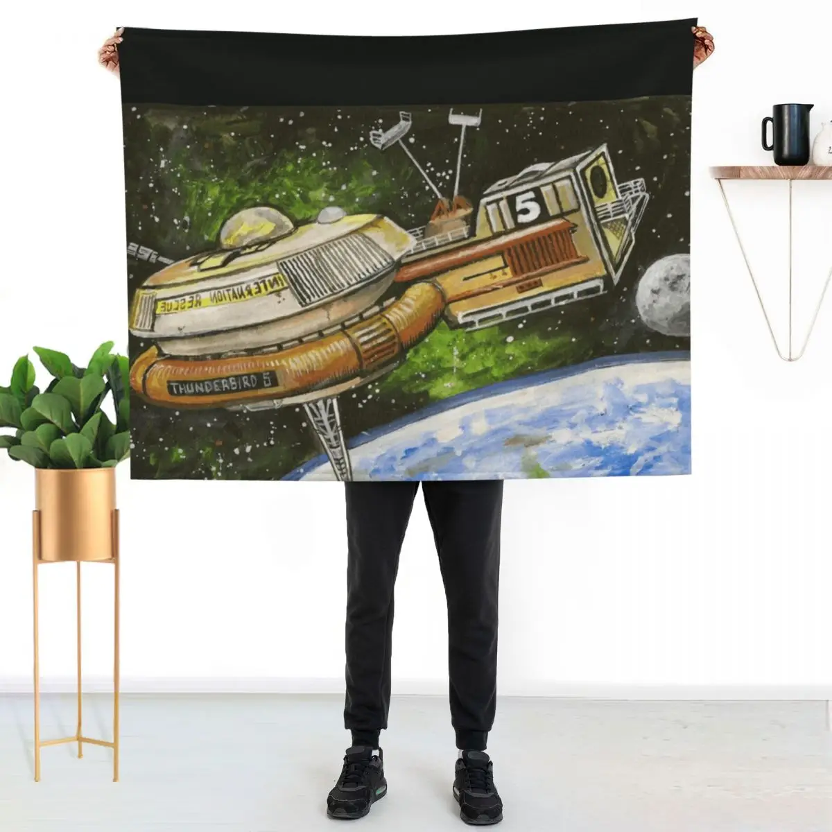Thunderbird 5 from Thunderbirds Throw Blanket Sofa Quilt Quilt For Decorative Sofa Large Bed covers Soft Beds Blankets