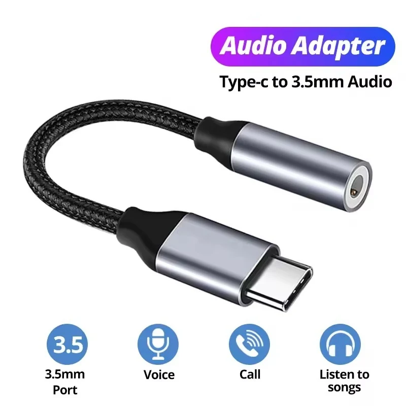 1-7 pces tipo-c 3.5 jack cabo de áudio usb c para 3 5 mm jack aux adaptador acessórios do telefone cabo usb tipo c usb c adaptador fone de ouvido